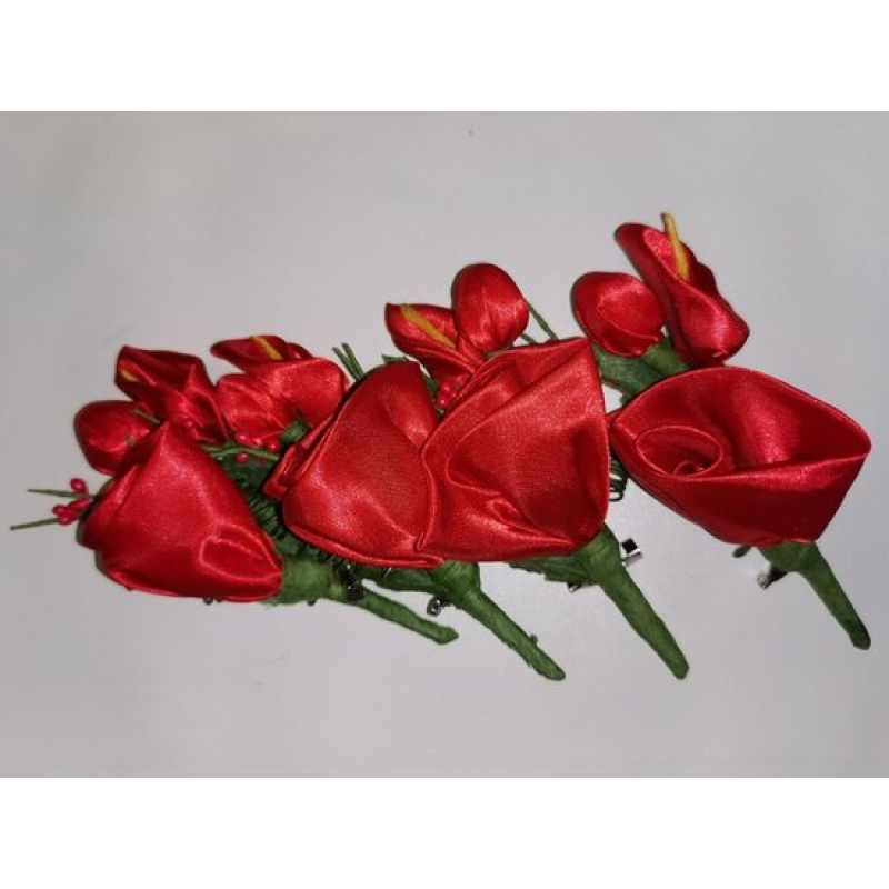 4 corsage satijn bloem