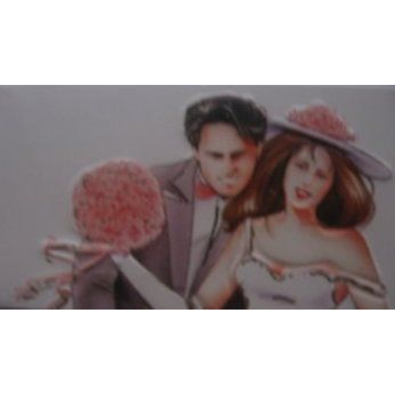 10x kaartje bruidspaar kleur