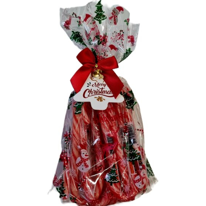 12 candy canes in luxe zakje