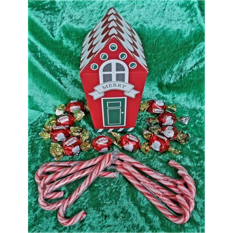 kerst-vogelhuisje met candy-canes en bonbons