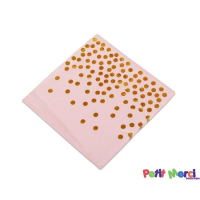 party set bekertjes bordjes roze gouden stippen 31 delig