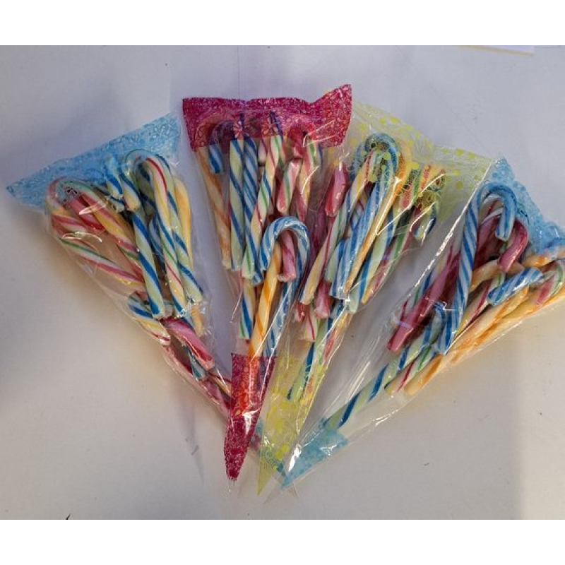 48 candy canes kleur in puntzakken