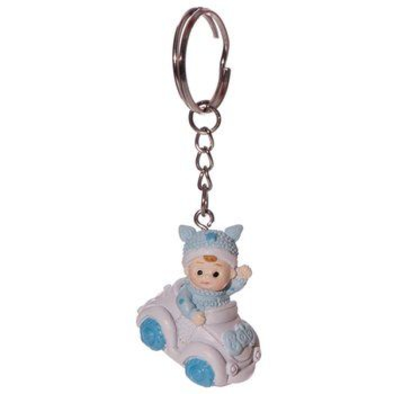 sleutelhanger baby in auto of trein