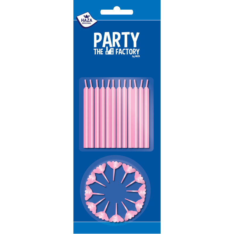 taartkaarsjes blauw / roze / wit