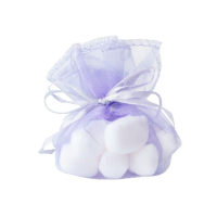 10x tule met lint en borduurrandje 26cm