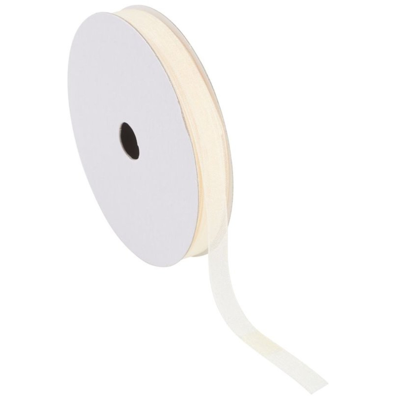 50mtr voilelint 6mm in roze, ivoor, wit of blauw